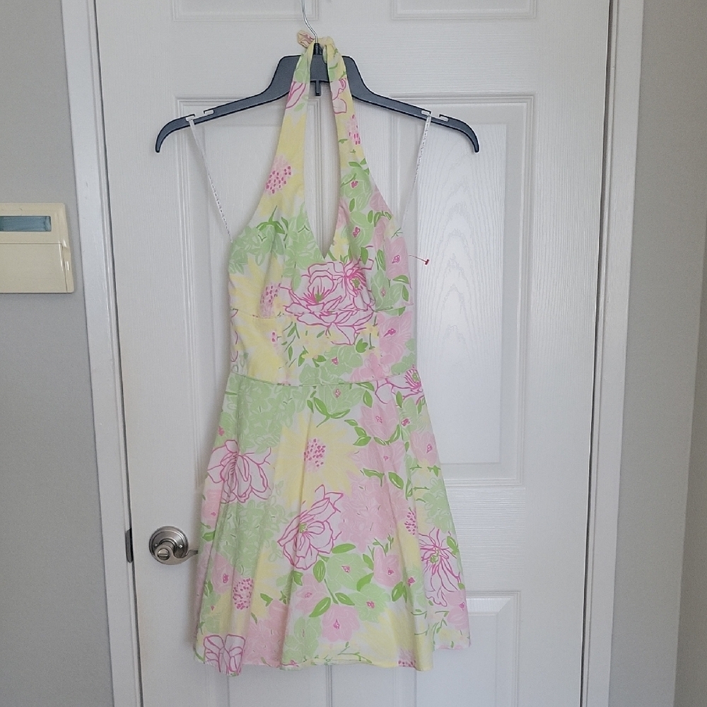 Lilly Pulitzer Pink and Green Floral Dress